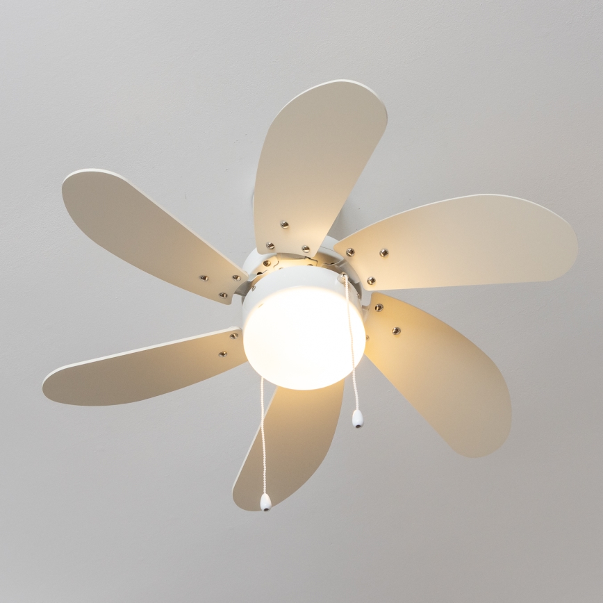 ZEVENTI - Stropni ventilator FAMARA 1xE14/60W/230V bela