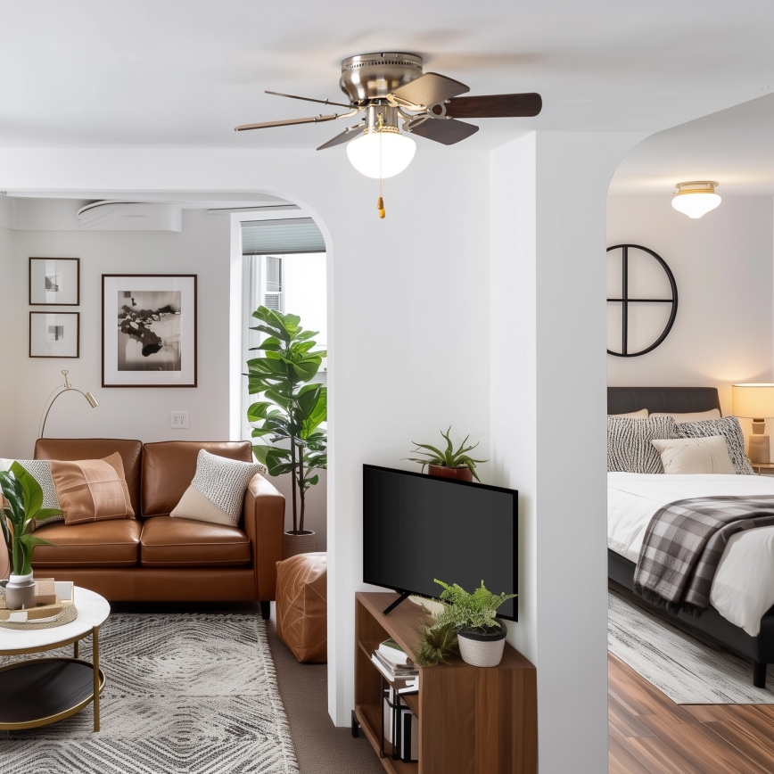 ZEVENTI - Stropni ventilator GALDANA 1xE27/60W/230V braon/bež