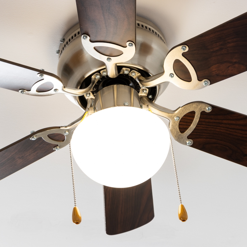 ZEVENTI - Stropni ventilator GALDANA 1xE27/60W/230V braon/bež