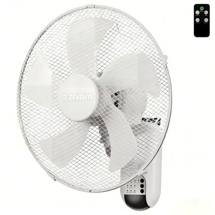 ZEVENTI - Zidni ventilator FANNY 45W/230V, prečnik 41 cm, beo + daljinski upravljač