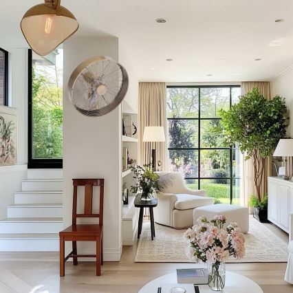 ZEVENTI - Zidni ventilator FANNY 50W/230V, prečnika 45 cm, bronzena boja + daljinski upravljač