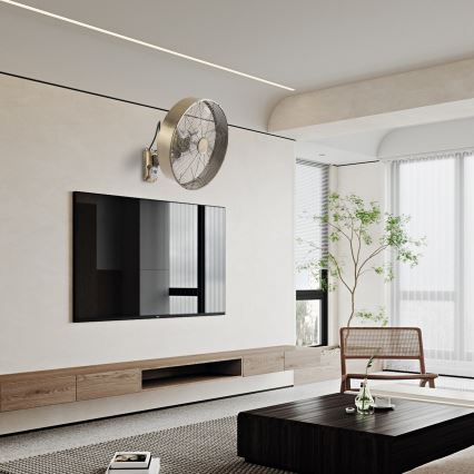 ZEVENTI - Zidni ventilator FANNY 50W/230V, prečnika 45 cm, bronzena boja + daljinski upravljač