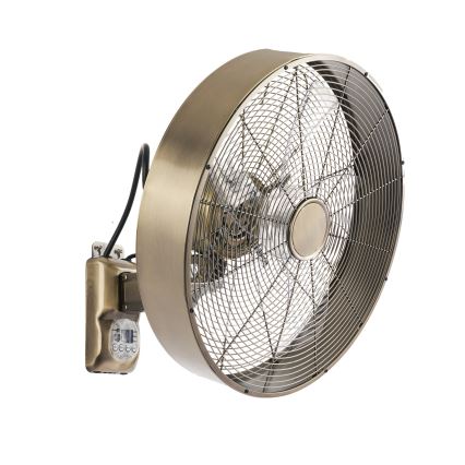 ZEVENTI - Zidni ventilator FANNY 50W/230V, prečnika 45 cm, bronzena boja + daljinski upravljač