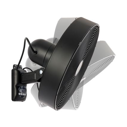 ZEVENTI - Zidni ventilator FANNY 50W/230V prečnik 45 cm crni + daljinski upravljač
