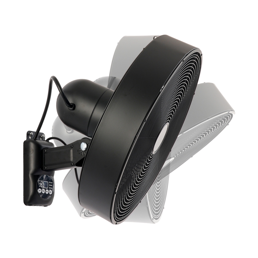 ZEVENTI - Zidni ventilator FANNY 50W/230V prečnik 45 cm crni + daljinski upravljač