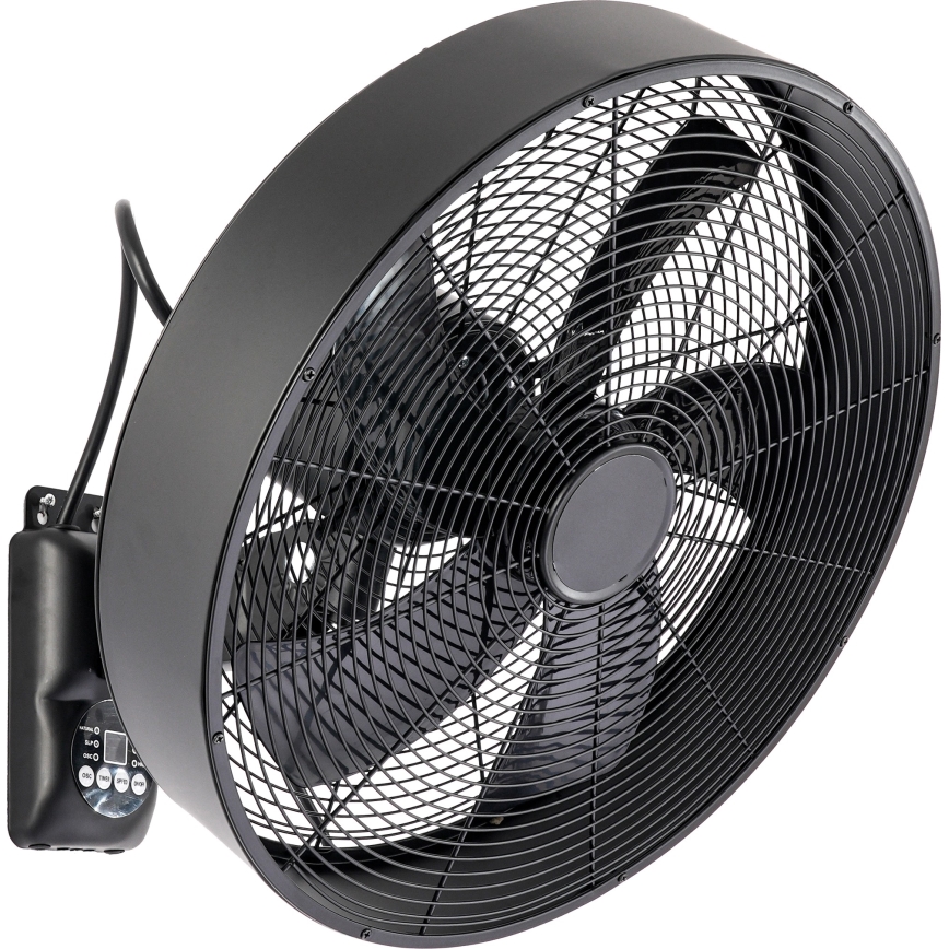 ZEVENTI - Zidni ventilator FANNY 50W/230V prečnik 45 cm crni + daljinski upravljač