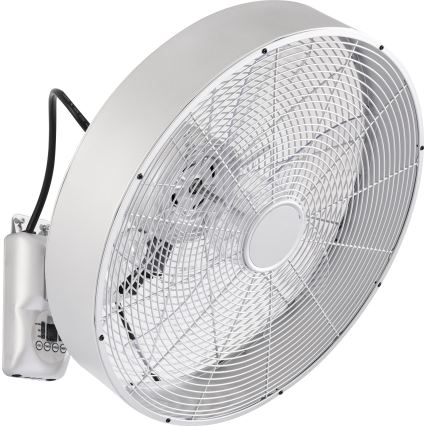 ZEVENTI - Zidni ventilator FANNY 50W/230V prečnika 45 cm mat hrom + daljinski upravljač