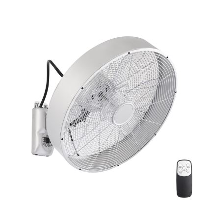 ZEVENTI - Zidni ventilator FANNY 50W/230V prečnika 45 cm mat hrom + daljinski upravljač