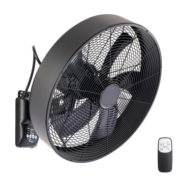 ZEVENTI - Zidni ventilator FANNY 50W/230V prečnik 45 cm crni + daljinski upravljač