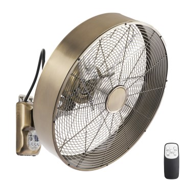 ZEVENTI - Zidni ventilator FANNY 50W/230V, prečnika 45 cm, bronzena boja + daljinski upravljač