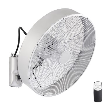 ZEVENTI - Zidni ventilator FANNY 50W/230V prečnika 45 cm mat hrom + daljinski upravljač