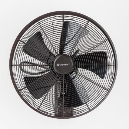 ZEVENTI - Zidni ventilator FREEZE 50W/230V, prečnik 40 cm, crna/smeđa + daljinski upravljač
