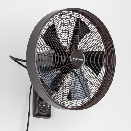 ZEVENTI - Zidni ventilator FREEZE 50W/230V, prečnik 40 cm, crna/smeđa + daljinski upravljač