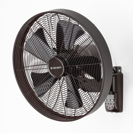 ZEVENTI - Zidni ventilator FREEZE 50W/230V, prečnik 40 cm, crna/smeđa + daljinski upravljač