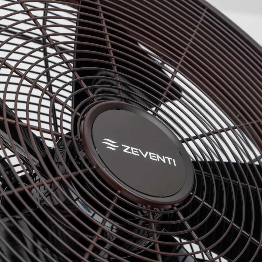 ZEVENTI - Zidni ventilator FREEZE 50W/230V, prečnik 40 cm, crna/smeđa + daljinski upravljač