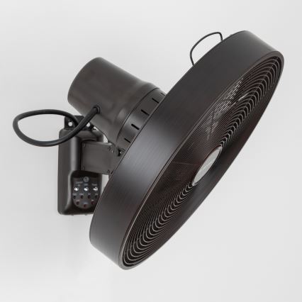 ZEVENTI - Zidni ventilator FREEZE 50W/230V, prečnik 40 cm, crna/smeđa + daljinski upravljač