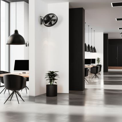 ZEVENTI - Zidni ventilator FREEZE 50W/230V, prečnik 45 cm, crna + daljinski upravljač