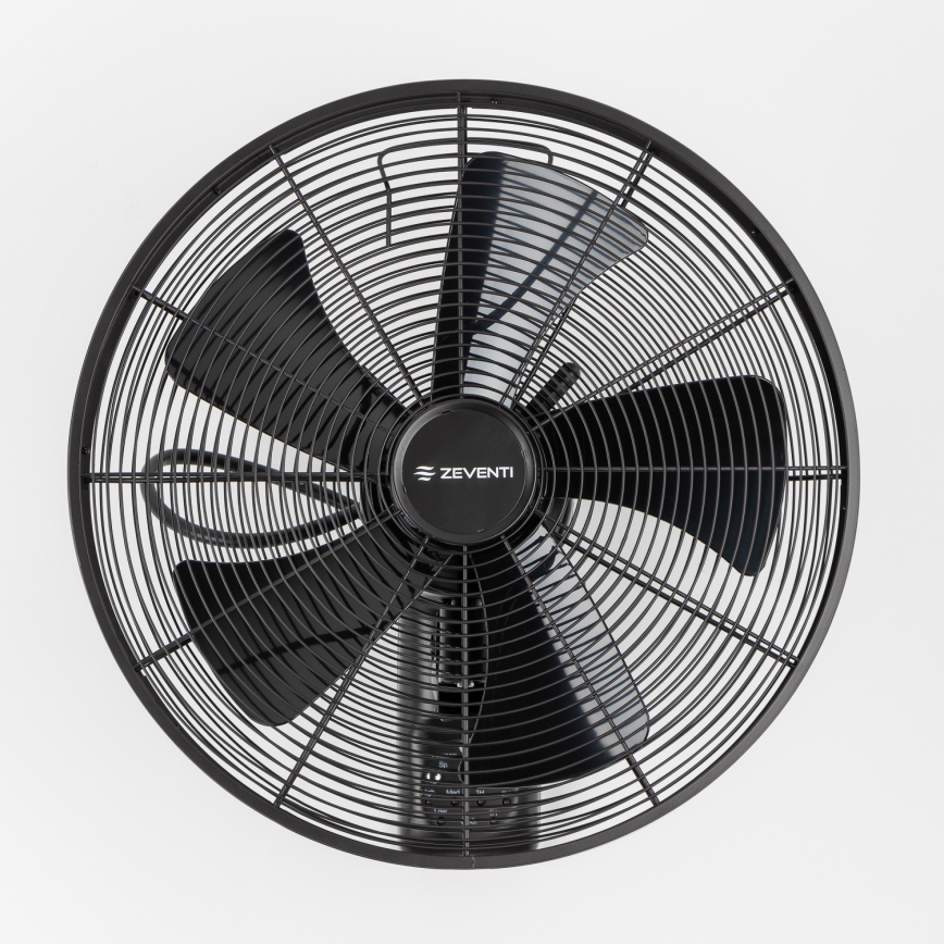 ZEVENTI - Zidni ventilator FREEZE 50W/230V, prečnik 45 cm, crna + daljinski upravljač