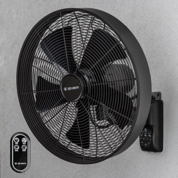 ZEVENTI - Zidni ventilator FREEZE 50W/230V prečnika 40 cm, crni + daljinski upravljač