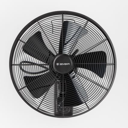 ZEVENTI - Zidni ventilator FREEZE 50W/230V prečnika 40 cm, crni + daljinski upravljač