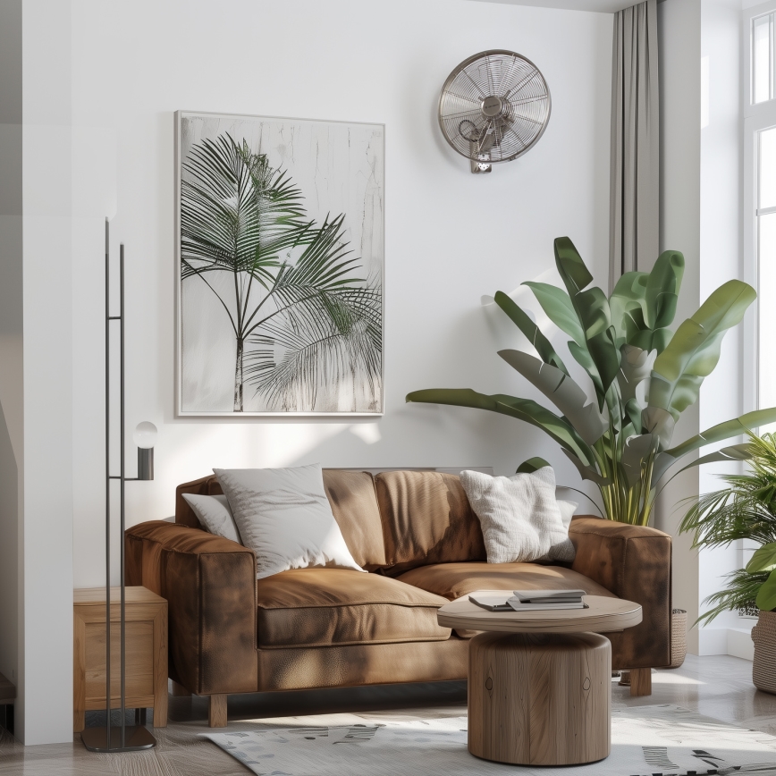 ZEVENTI - Zidni ventilator FREEZE 50W/230V, prečnik 40 cm, mat hrom + daljinski upravljač