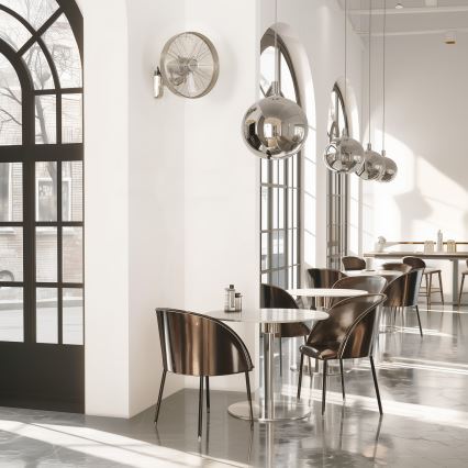 ZEVENTI - Zidni ventilator FREEZE 50W/230V, prečnik 40 cm, mat hrom + daljinski upravljač