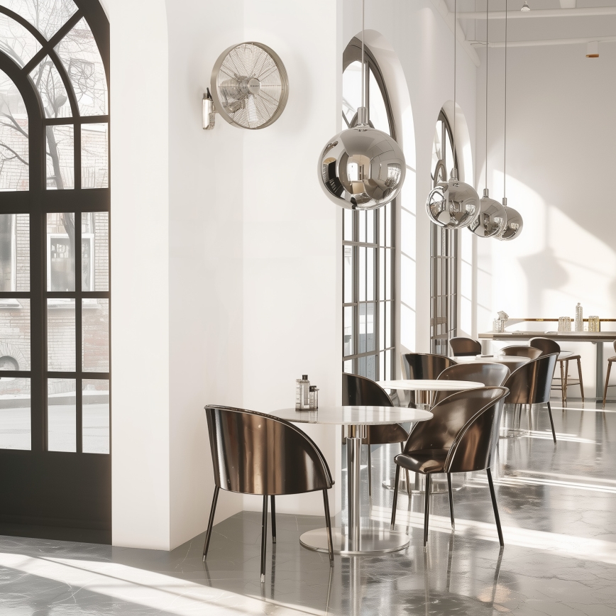 ZEVENTI - Zidni ventilator FREEZE 50W/230V, prečnik 40 cm, mat hrom + daljinski upravljač