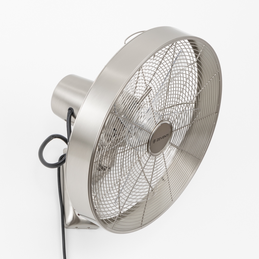 ZEVENTI - Zidni ventilator FREEZE 50W/230V, prečnik 40 cm, mat hrom + daljinski upravljač