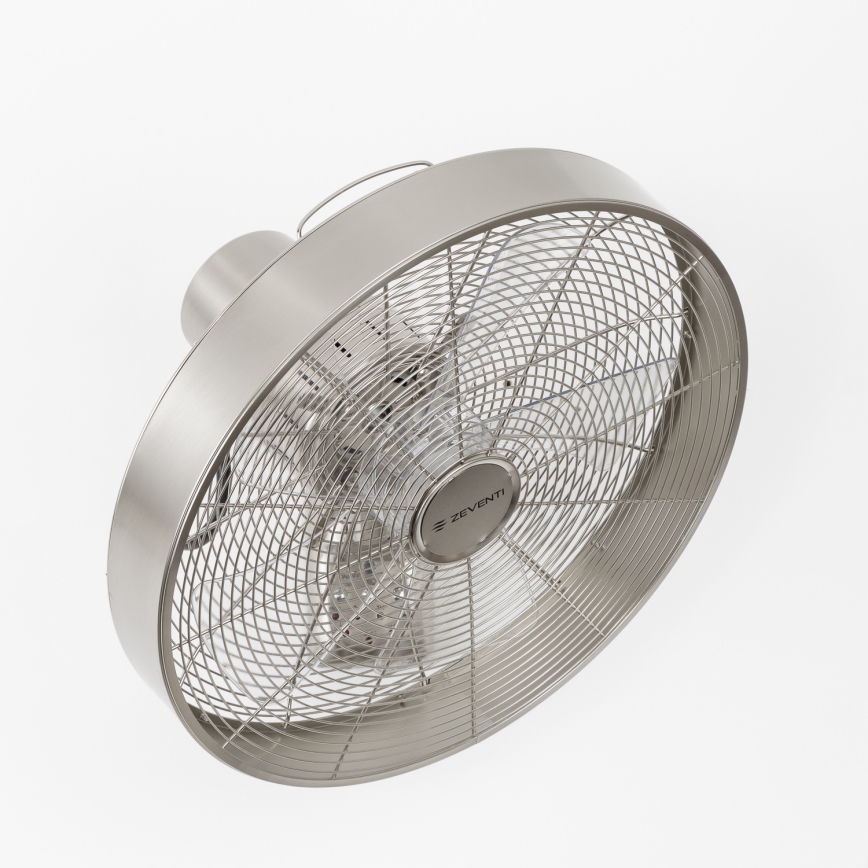ZEVENTI - Zidni ventilator FREEZE 50W/230V, prečnik 40 cm, mat hrom + daljinski upravljač