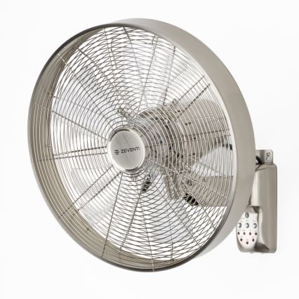 ZEVENTI - Zidni ventilator FREEZE 50W/230V prečnik 45 cm mat hrom + daljinski upravljač