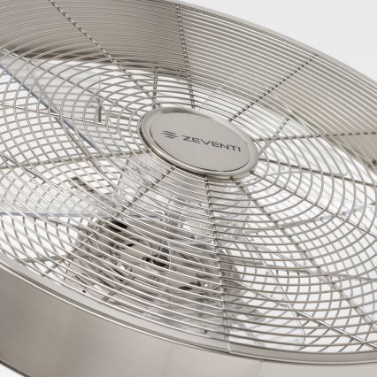 ZEVENTI - Zidni ventilator FREEZE 50W/230V prečnik 45 cm mat hrom + daljinski upravljač