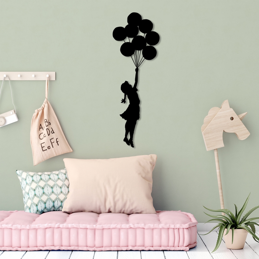 Zidna dekoracija 100x34 cm devojka metal