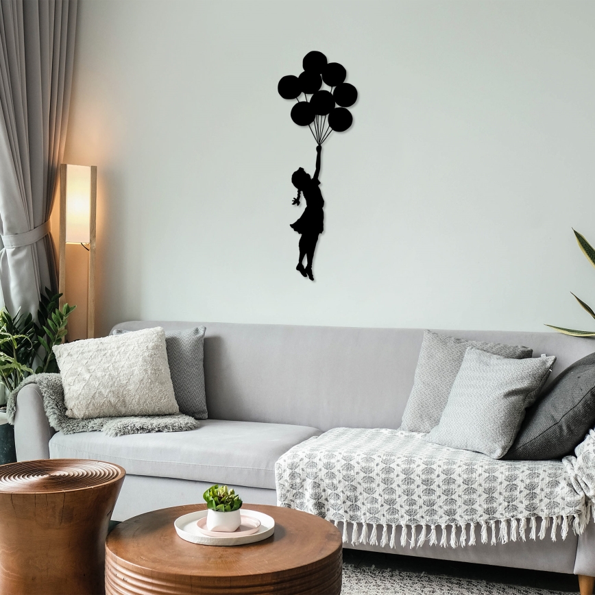 Zidna dekoracija 100x34 cm devojka metal