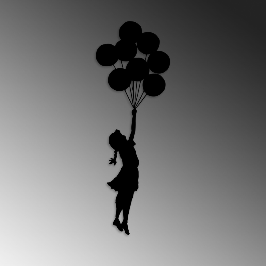 Zidna dekoracija 100x34 cm devojka metal