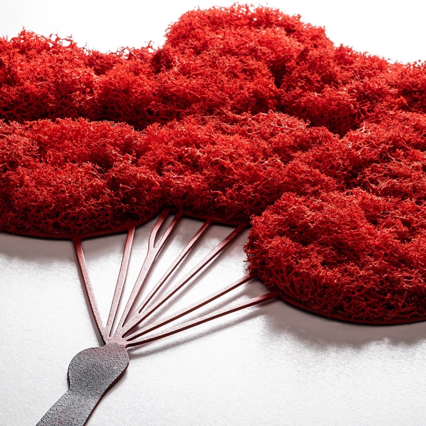 Zidna dekoracija 100x34 cm devojka metal/mahovina