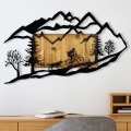 Zidna dekoracija 110x65 cm — vožnja biciklom, drvo/metal