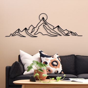 Zidna dekoracija 119,5x37 cm – planinski motiv, metal