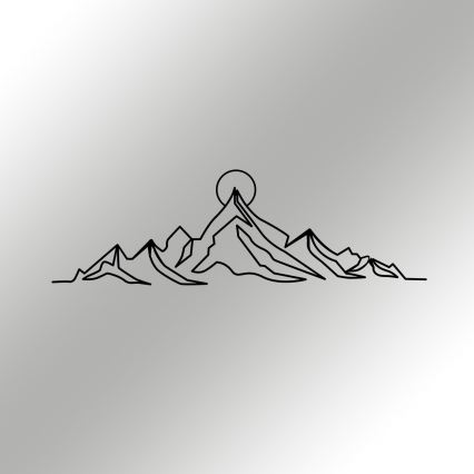 Zidna dekoracija 119,5x37 cm – planinski motiv, metal