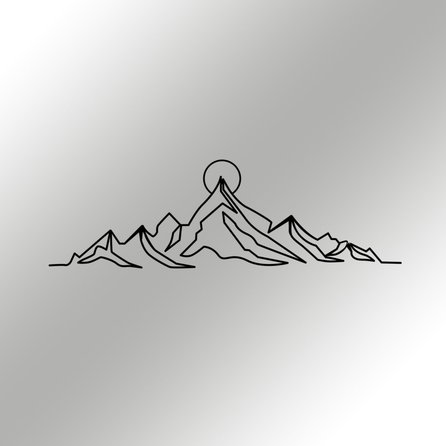 Zidna dekoracija 119,5x37 cm – planinski motiv, metal