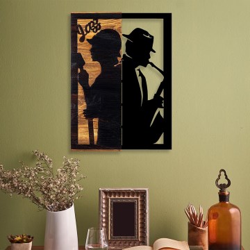 Zidna dekoracija 32x50 cm Jazz drvo/metal