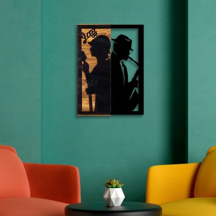 Zidna dekoracija 32x50 cm Jazz drvo/metal