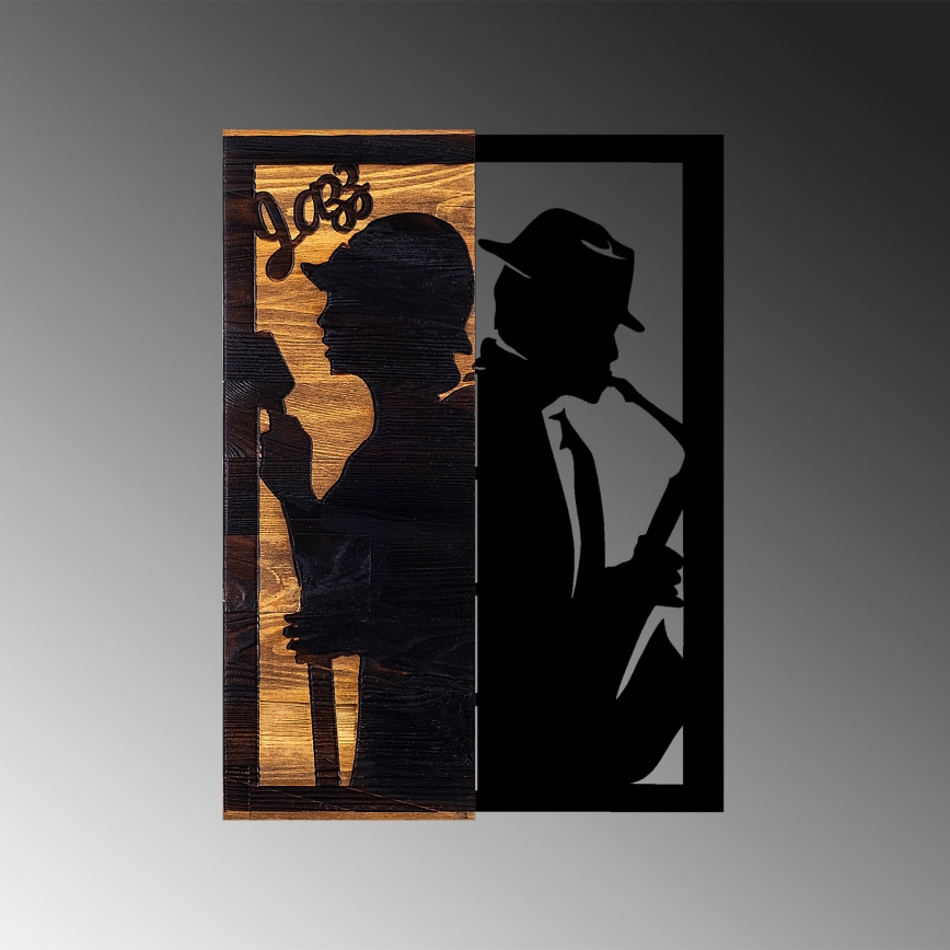Zidna dekoracija 32x50 cm Jazz drvo/metal