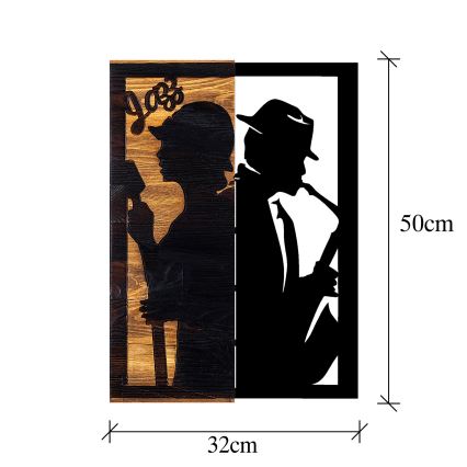 Zidna dekoracija 32x50 cm Jazz drvo/metal