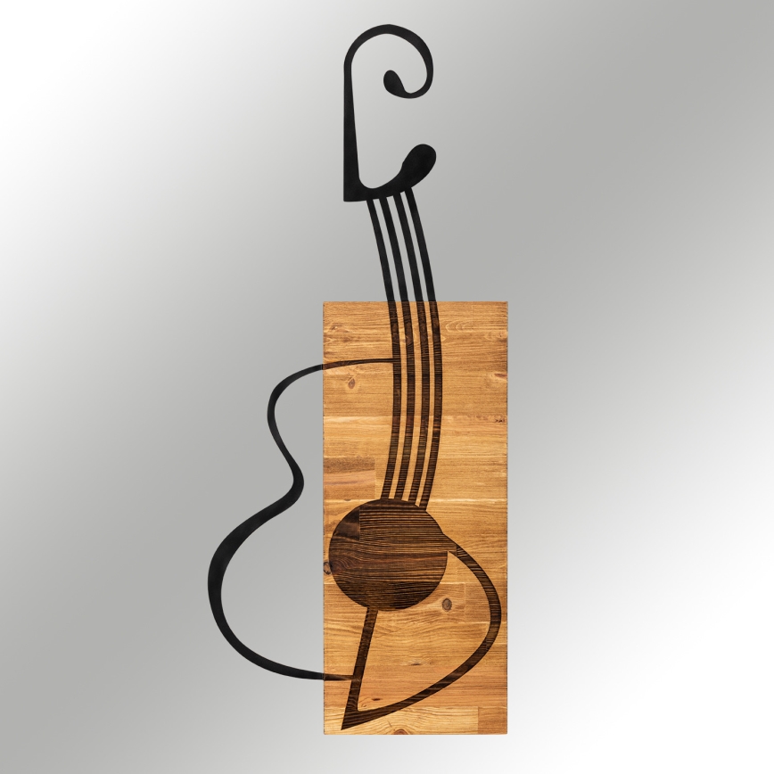 Zidna dekoracija 39x93 cm gitara drvo/metal