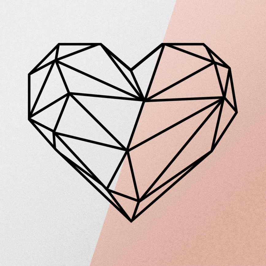 Zidna dekoracija 47 x 40 cm — srce od metala