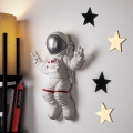 Zidna dekoracija 47x35 cm, astronaut, srebrna
