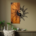 Zidna dekoracija 50x58 cm jin-jang drvo/metal