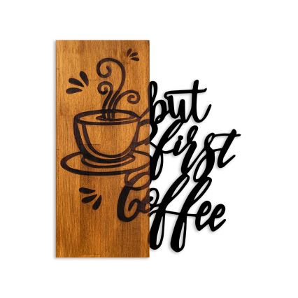 Zidna dekoracija 50x58 cm kafa drvo/metal