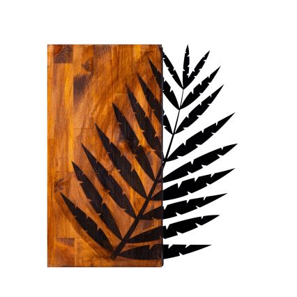 Zidna dekoracija 58x50 cm, list, drvo/metal