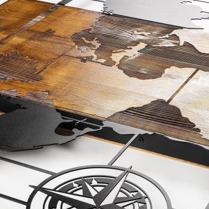 Zidna dekoracija 58x85 cm, mapa, drvo/metal